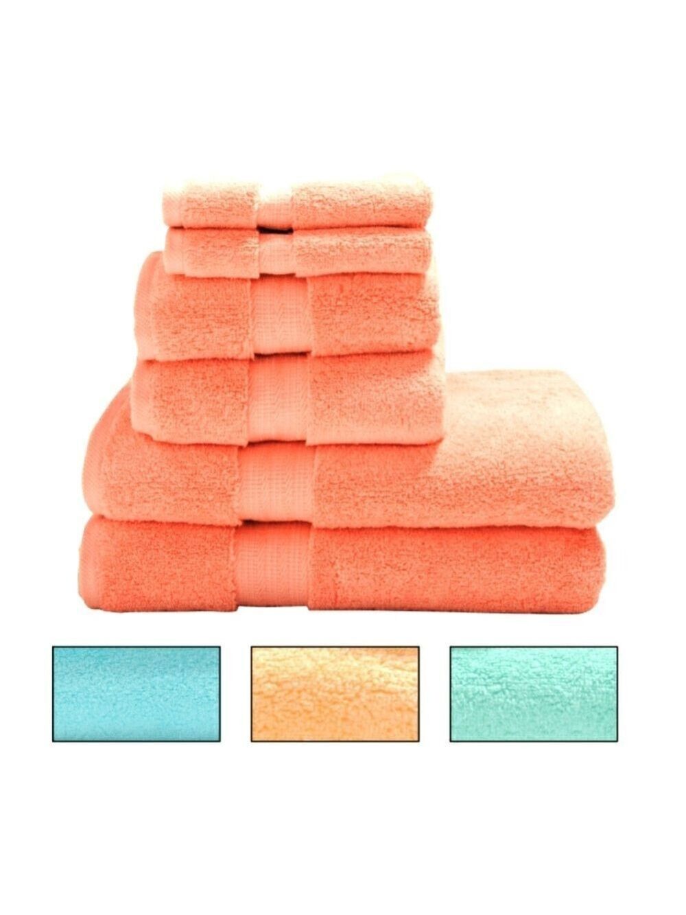 EGYPTIAN COTTON TOWEL SET 650 GSM 6-PIECE ZERO TWIST - SO SOFT!